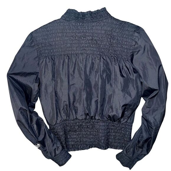 Black GUESS cropped cinched jacket with zipper and pockets - Picture 4 of 4